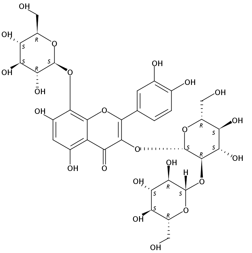 棉花皮素-3-槐二糖-8-葡萄糖苷CAS No：77306-93-5 对照品 标准品