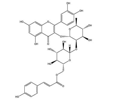 3-O-{2-O-[6-O-(p羟基-反-香豆酰)-葡萄糖基]-鼠李糖基}槲皮素 | CAS