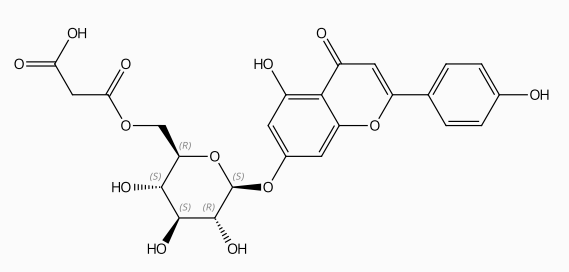 芹菜素7-O-(6”-O-丙二酸单酰)-Β-D-葡萄糖苷 | CAS No.86546-87-4