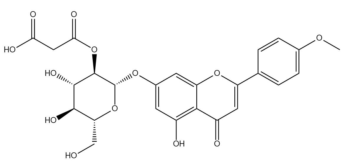 金合欢素-7-O-(2''-O-丙二酸单酰)-β-D-葡萄糖苷