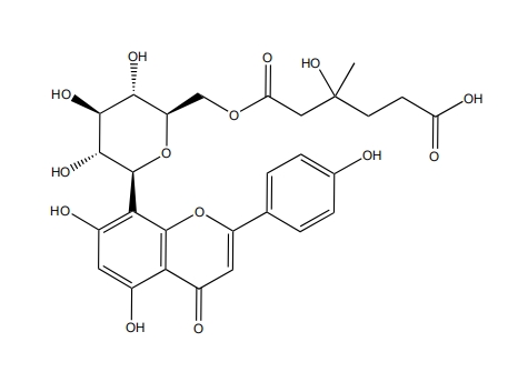 6″-O-(3′′′-羟基-3′′′-甲基戊二酰) 牡荆苷 CAS:154639-29-9